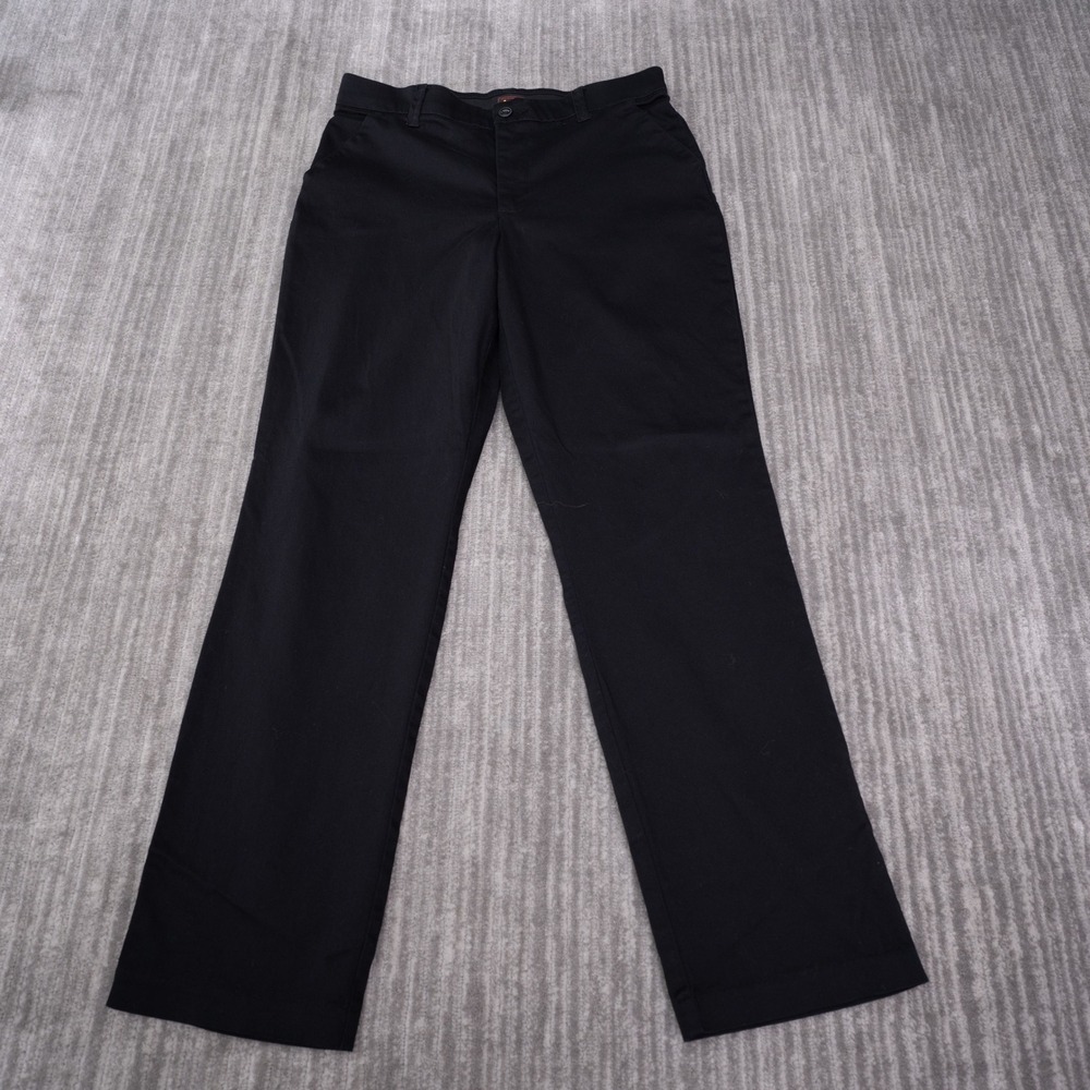 Lee Chino Pants Womens 10M Black Cotton Blend Straight Leg Workwear Trousers